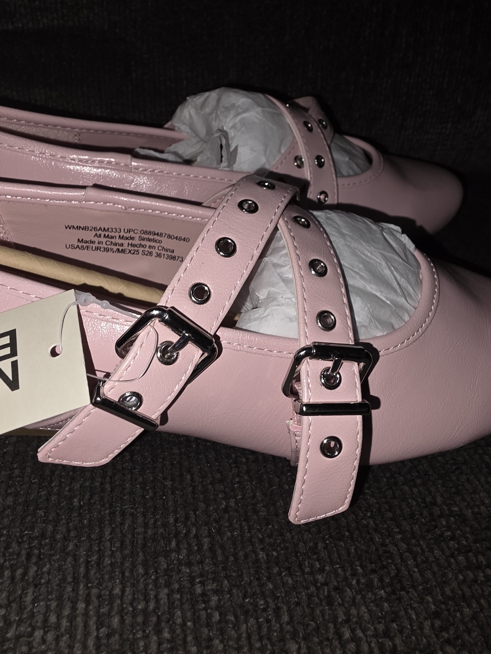 No Boundaries Pink Studded Double-Strap Mary Jane Flats - Picture 6 of 8